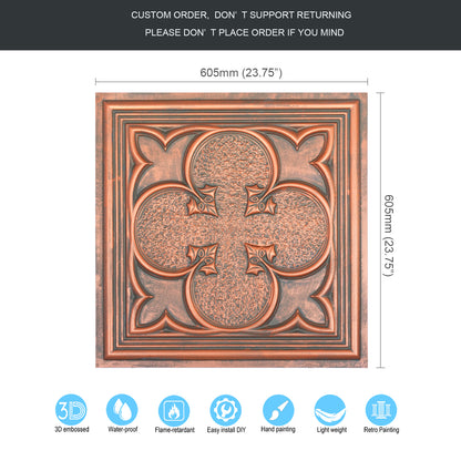 10tiles/lot Faux Metal Ceiling Tiles for Bars, Cafés, Lounges and Contemporary Interiors PL35