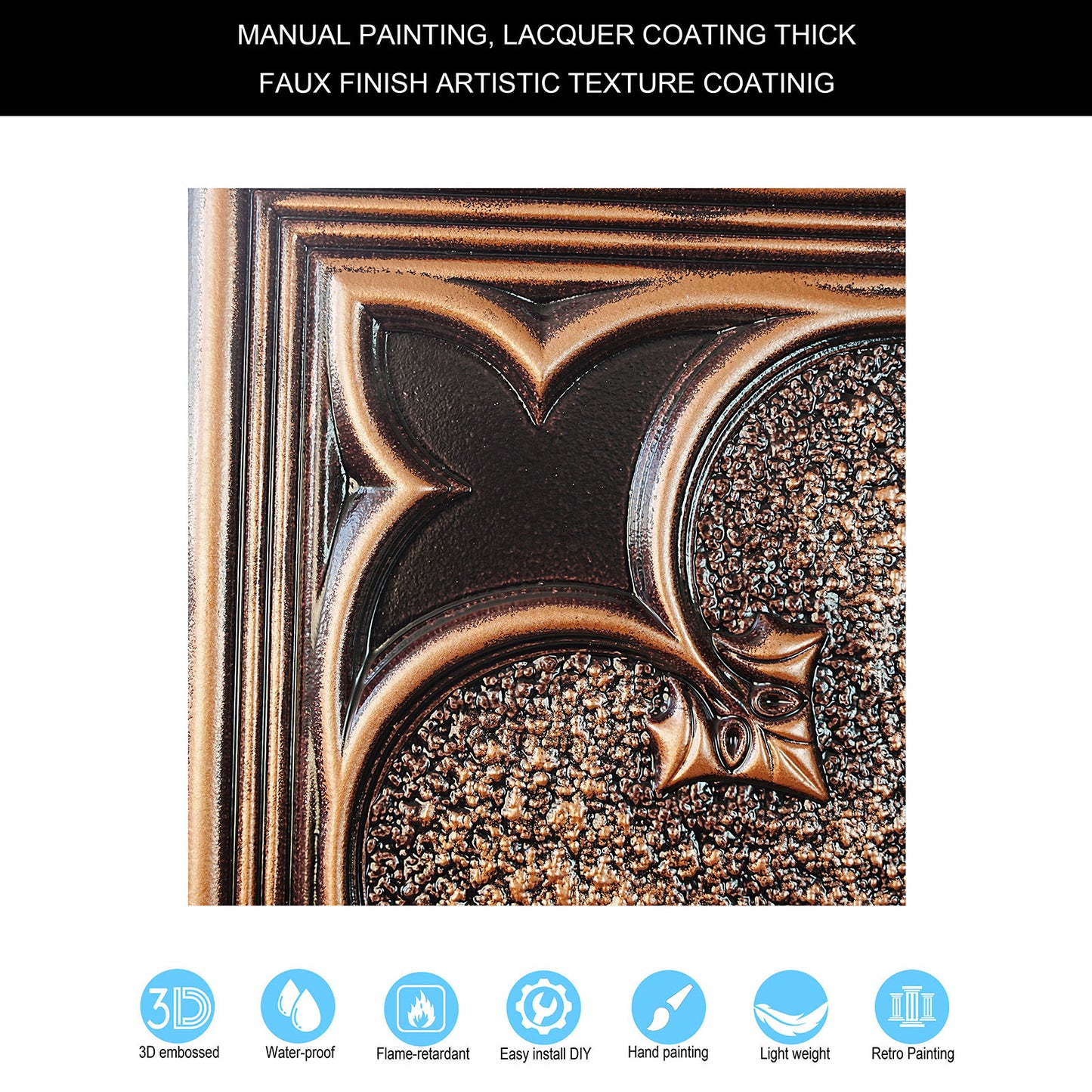 10tiles/lot Tin Ceiling Tiles for Book Cafés, Literary Stores and Creative Cultural Spaces PL35