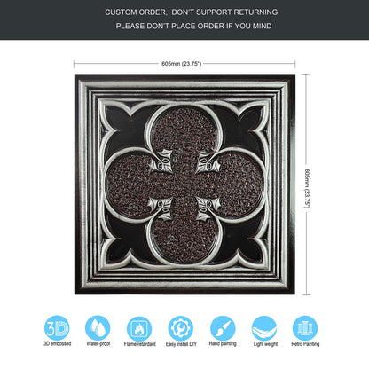 10tiles/lot Faux Metal Ceiling Tiles for Bars, Cafés, Lounges and Contemporary Interiors PL35