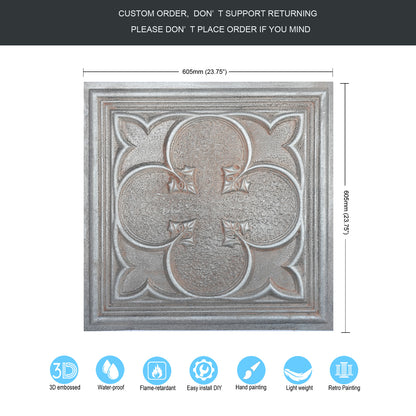 10tiles/lot Faux Metal Ceiling Tiles for Bars, Cafés, Lounges and Contemporary Interiors PL35