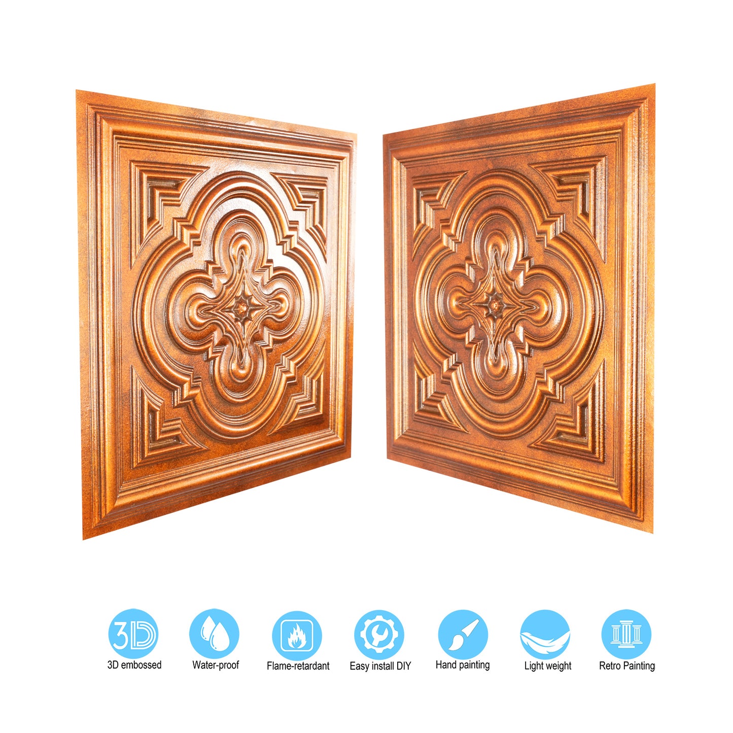 10tiles/lot Aged Decorative Ceiling Panels for Rustic Inns, Guesthouses and Boutique Hotels PL36