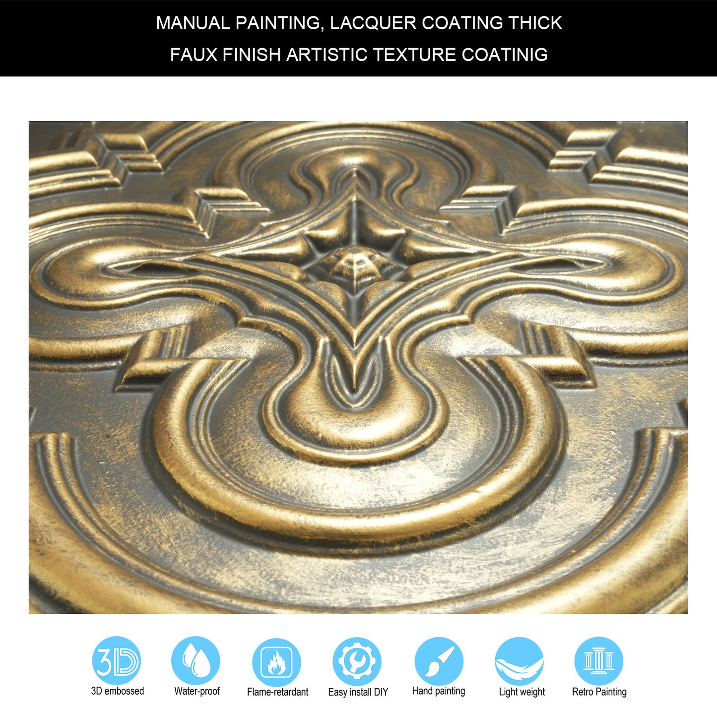 10tiles/lot 3D Faux Metal Ceiling Tiles for Stylish Bars, Clubs and Trendy Restaurants PL36