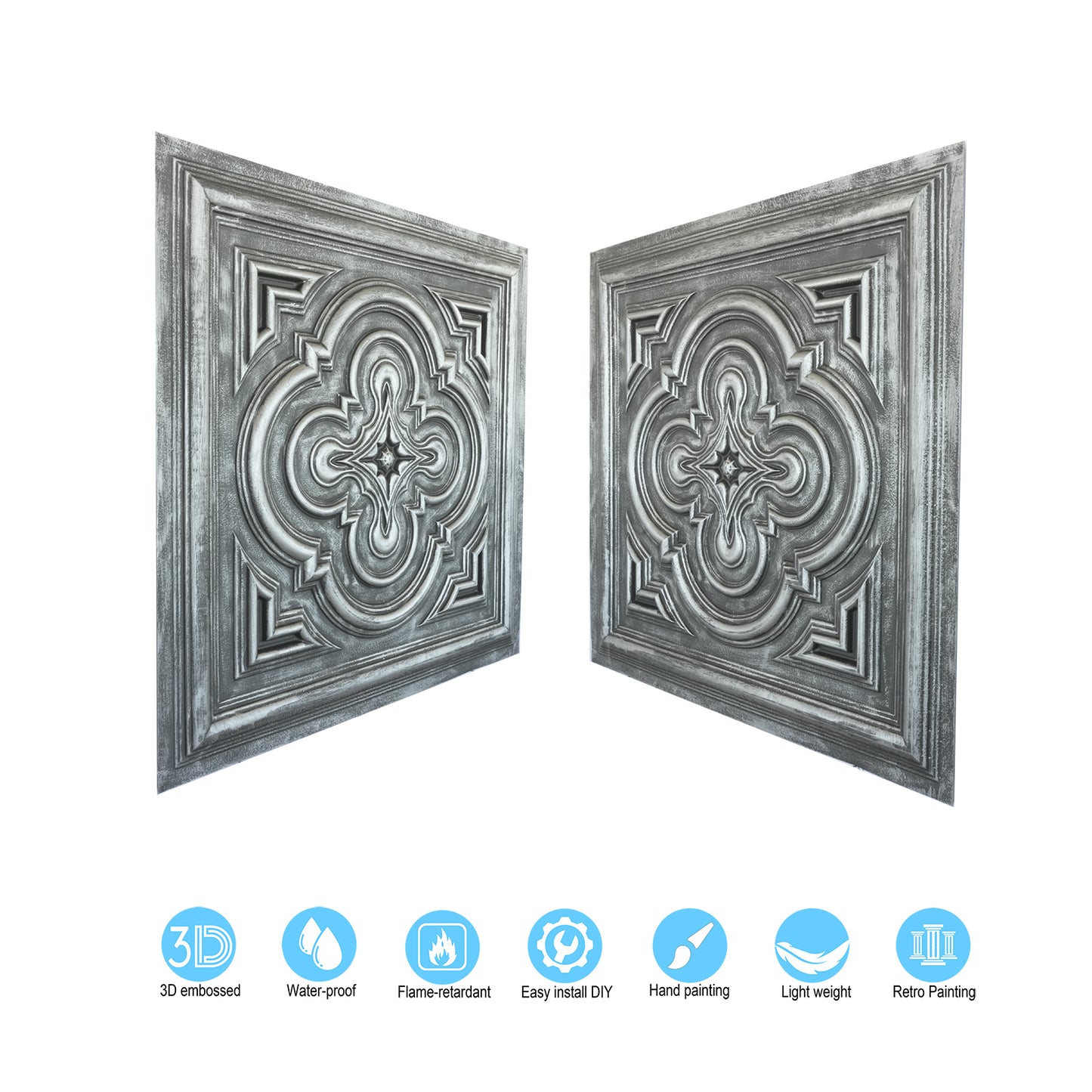 10tiles/lot Aged Decorative Ceiling Panels for Rustic Inns, Guesthouses and Boutique Hotels PL36