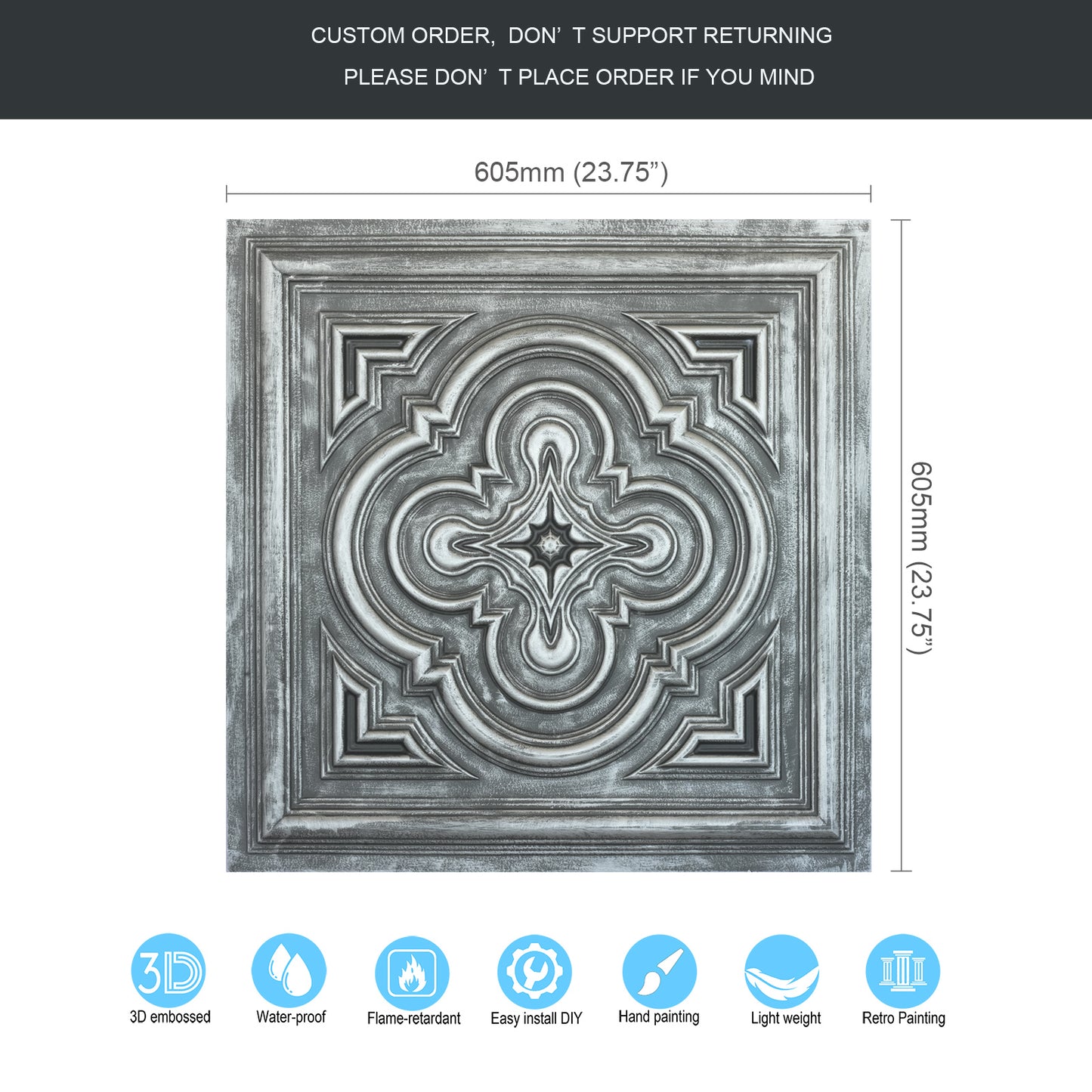 10tiles/lot Aged Decorative Ceiling Panels for Rustic Inns, Guesthouses and Boutique Hotels PL36