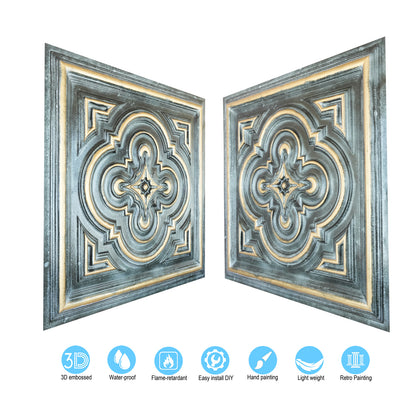 10tiles/lot 3D Faux Metal Ceiling Tiles for Stylish Bars, Clubs and Trendy Restaurants PL36