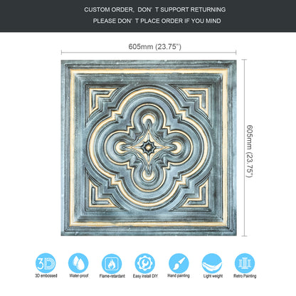 10tiles/lot 3D Faux Metal Ceiling Tiles for Stylish Bars, Clubs and Trendy Restaurants PL36