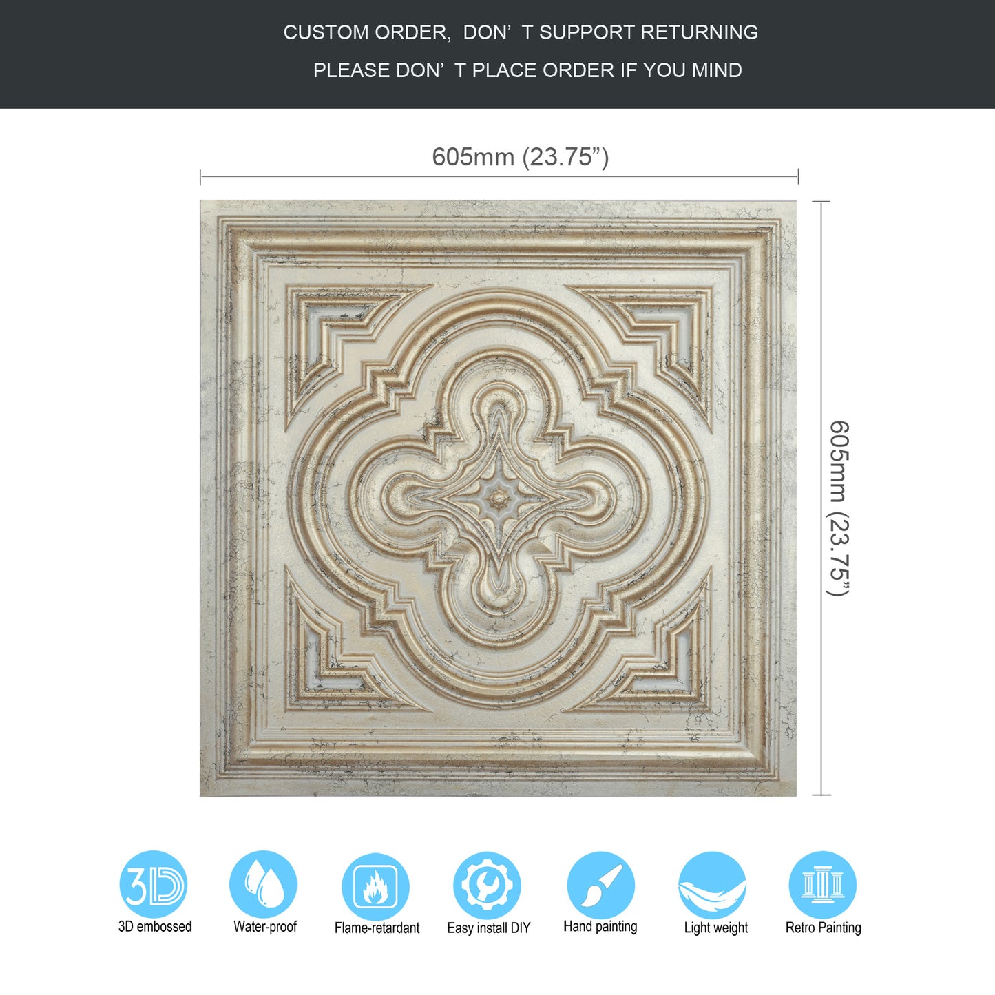 10tiles/lot Artistic Ceiling Tiles for Book Cafés, Literary Shops and Cultural Retail Spaces PL36