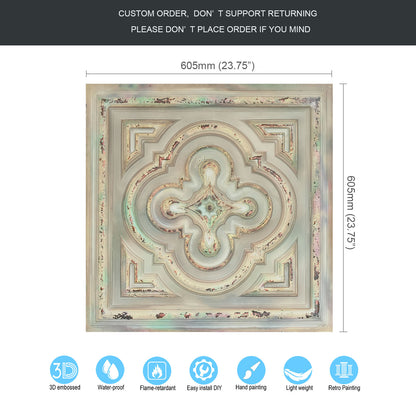 10tiles/lot 3D Faux Metal Ceiling Tiles for Stylish Bars, Clubs and Trendy Restaurants PL36