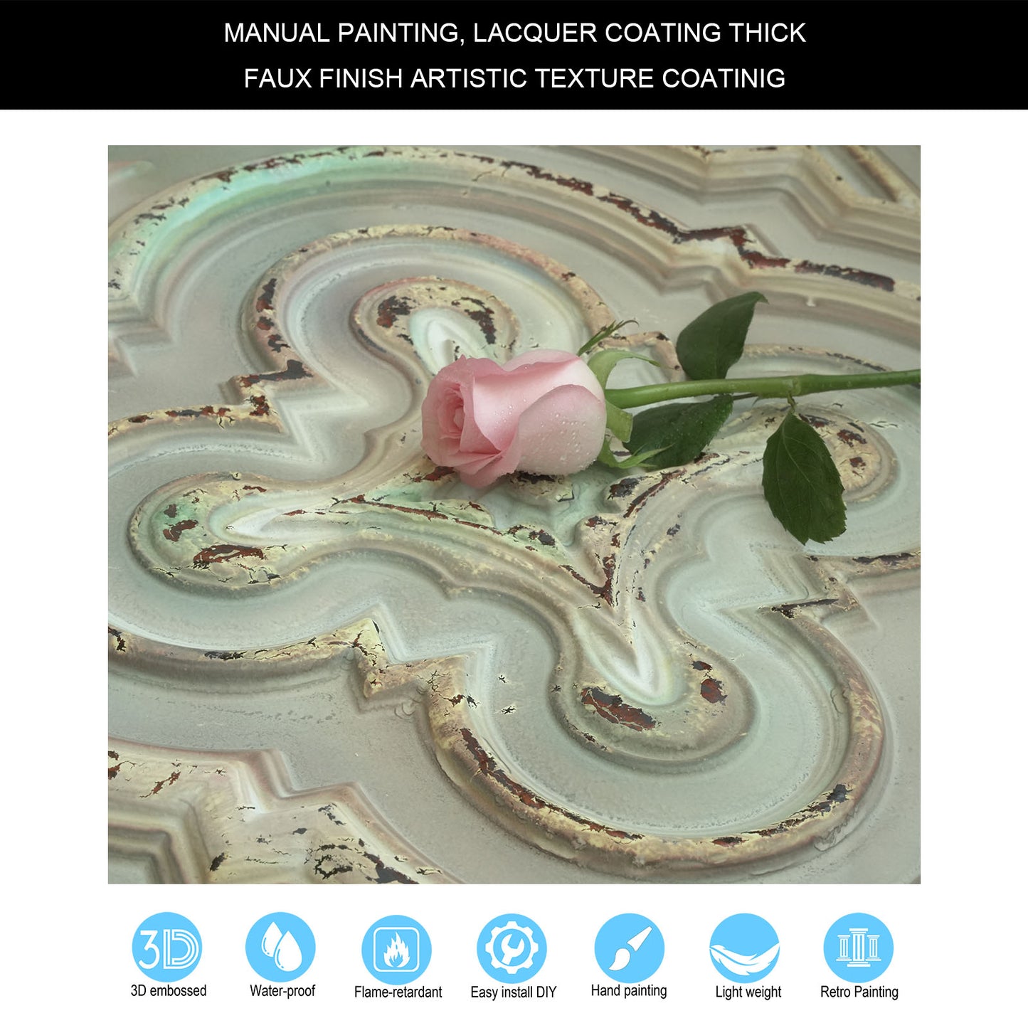 10tiles/lot 3D Faux Metal Ceiling Tiles for Stylish Bars, Clubs and Trendy Restaurants PL36