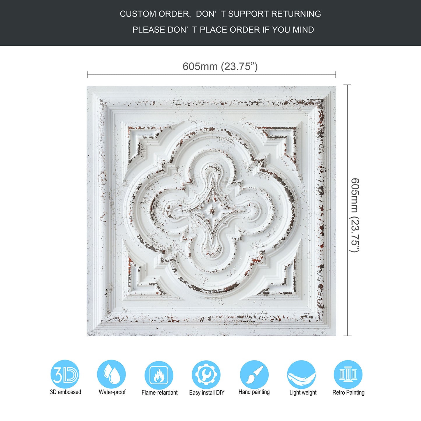 10tiles/lot Artistic Ceiling Tiles for Book Cafés, Literary Shops and Cultural Retail Spaces PL36