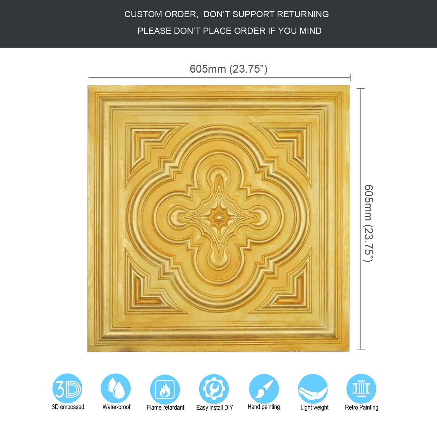 10tiles/lot Aged Decorative Ceiling Panels for Rustic Inns, Guesthouses and Boutique Hotels PL36