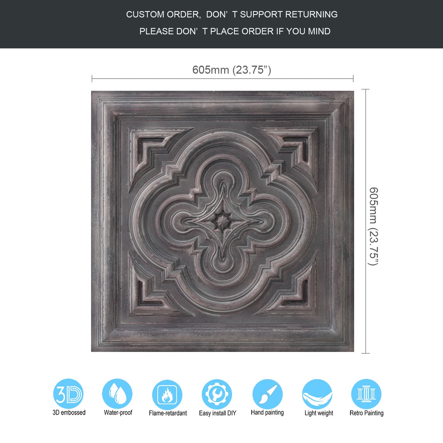 10tiles/lot Textured PVC Panels for Modern Apartments, Villas and Office Interiors PL36