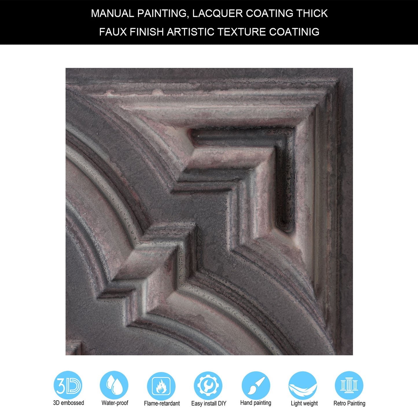 10tiles/lot Textured PVC Panels for Modern Apartments, Villas and Office Interiors PL36