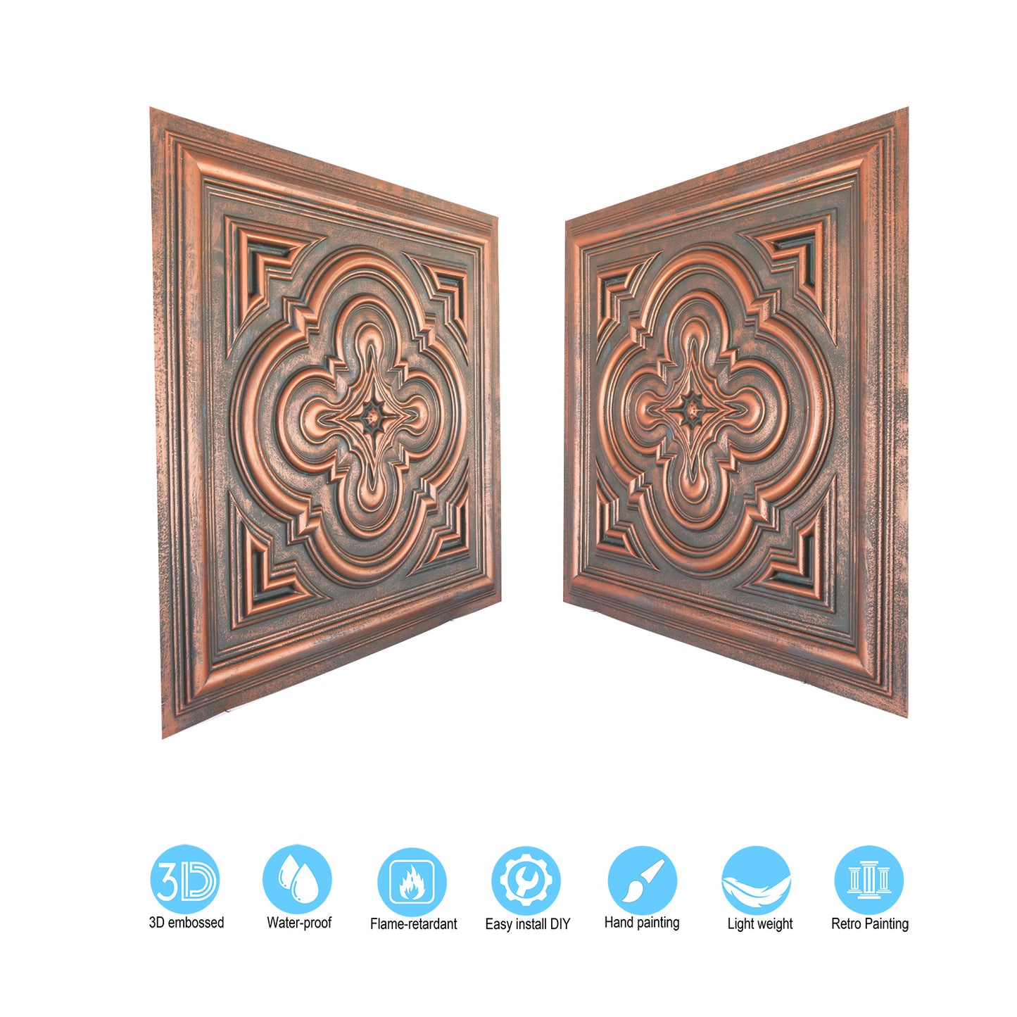 10tiles/lot Aged Decorative Ceiling Panels for Rustic Inns, Guesthouses and Boutique Hotels PL36