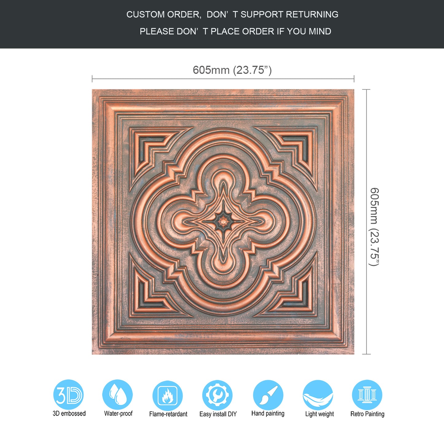 10tiles/lot Aged Decorative Ceiling Panels for Rustic Inns, Guesthouses and Boutique Hotels PL36