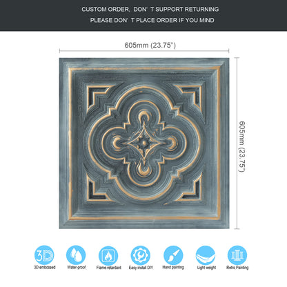 10tiles/lot 3D Faux Metal Ceiling Tiles for Stylish Bars, Clubs and Trendy Restaurants PL36