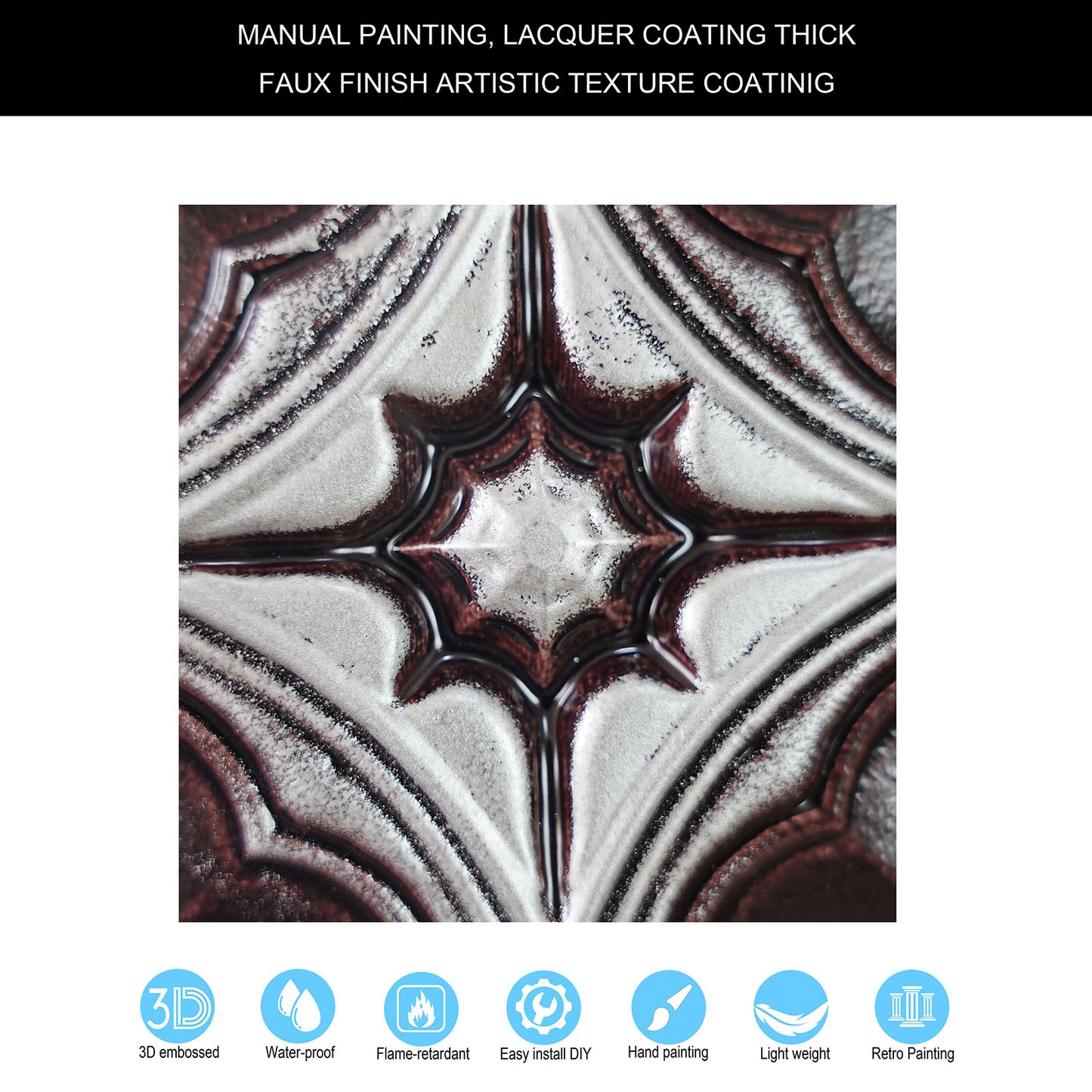 10tiles/lot Textured PVC Panels for Modern Apartments, Villas and Office Interiors PL36