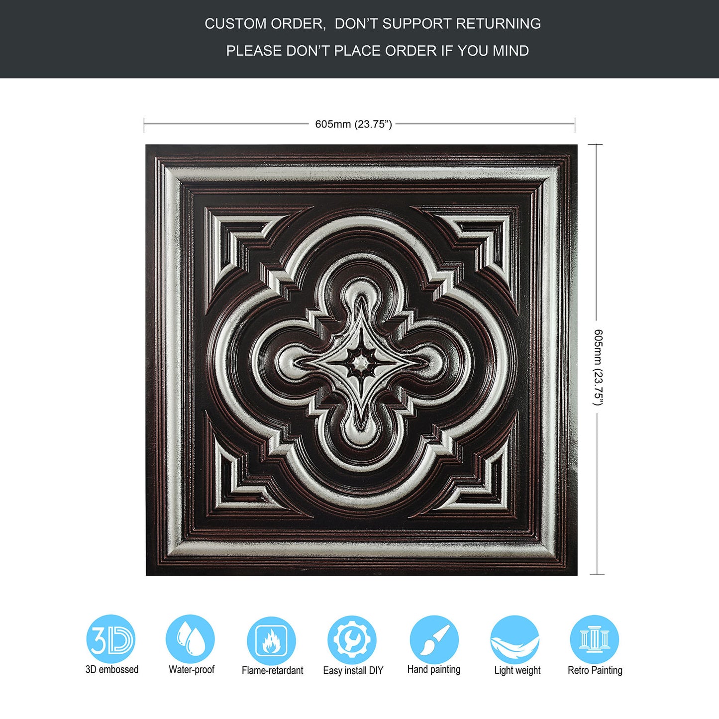 10tiles/lot Textured PVC Panels for Modern Apartments, Villas and Office Interiors PL36