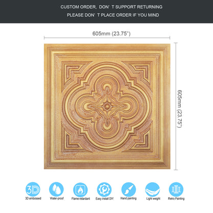 10tiles/lot Aged Decorative Ceiling Panels for Rustic Inns, Guesthouses and Boutique Hotels PL36