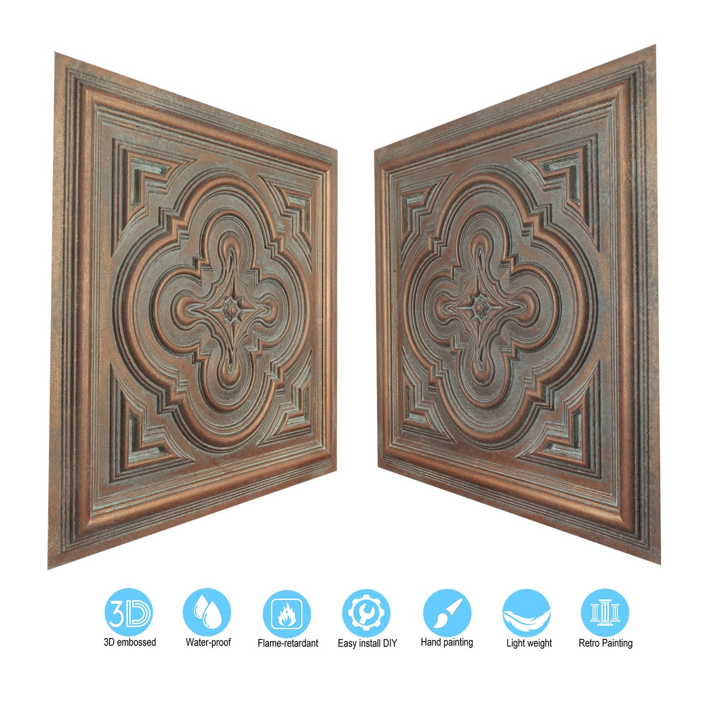 10tiles/lot Aged Decorative Ceiling Panels for Rustic Inns, Guesthouses and Boutique Hotels PL36