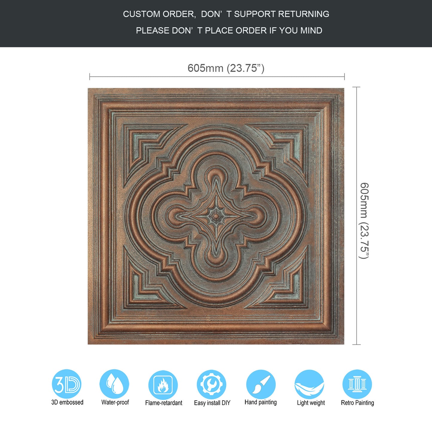 10tiles/lot Aged Decorative Ceiling Panels for Rustic Inns, Guesthouses and Boutique Hotels PL36