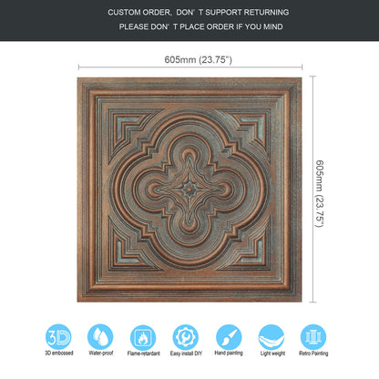10tiles/lot Aged Decorative Ceiling Panels for Rustic Inns, Guesthouses and Boutique Hotels PL36