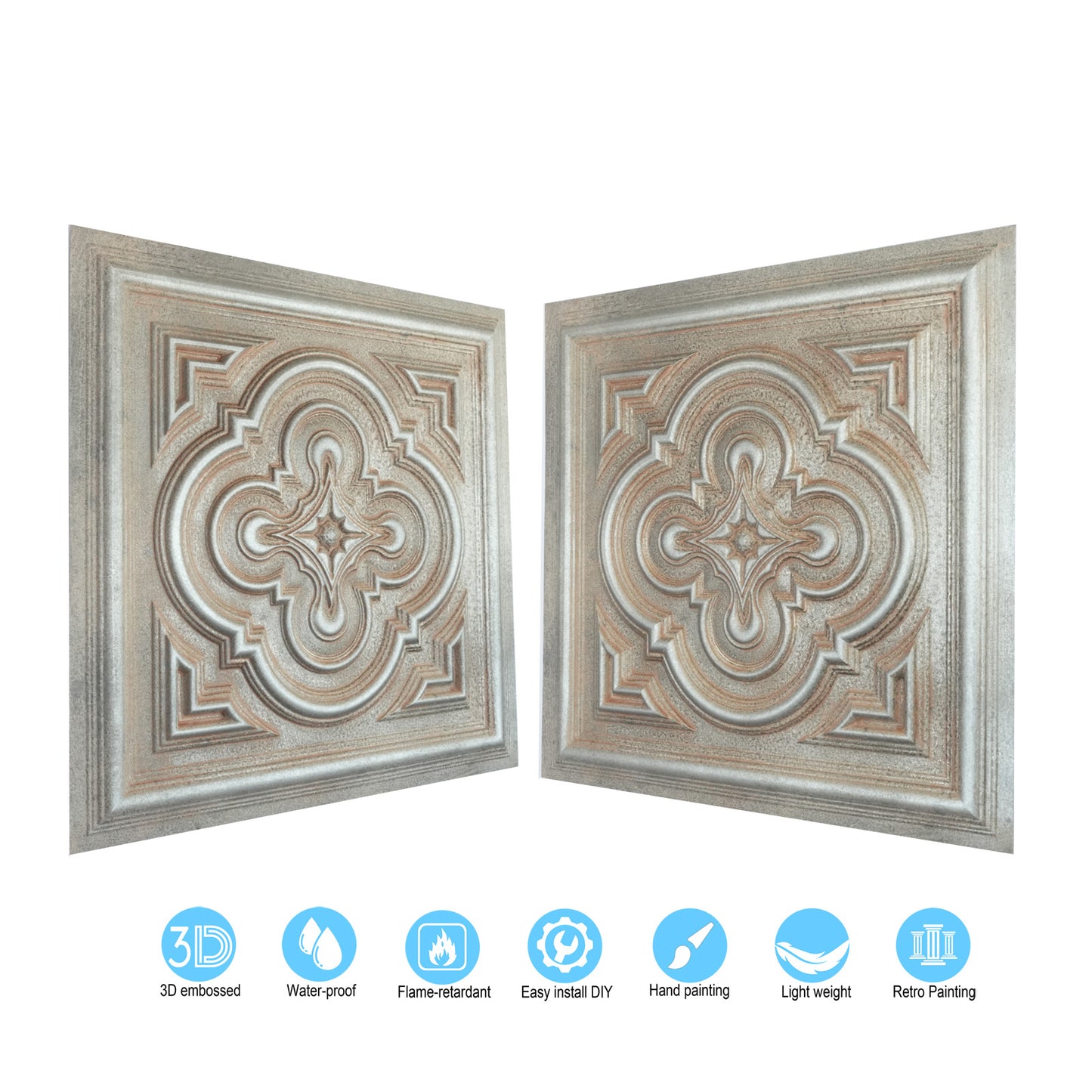 10tiles/lot Aged Decorative Ceiling Panels for Rustic Inns, Guesthouses and Boutique Hotels PL36