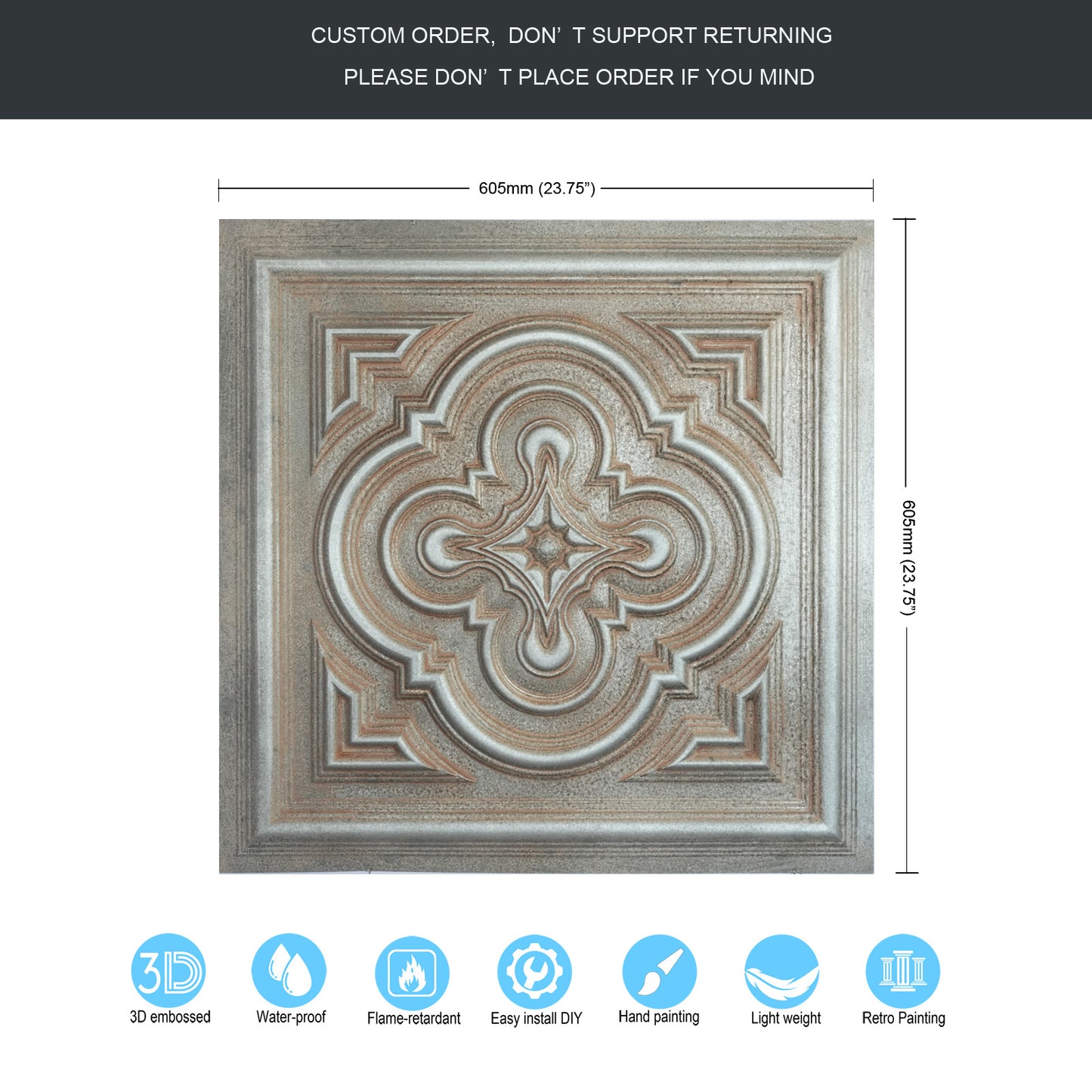 10tiles/lot Aged Decorative Ceiling Panels for Rustic Inns, Guesthouses and Boutique Hotels PL36