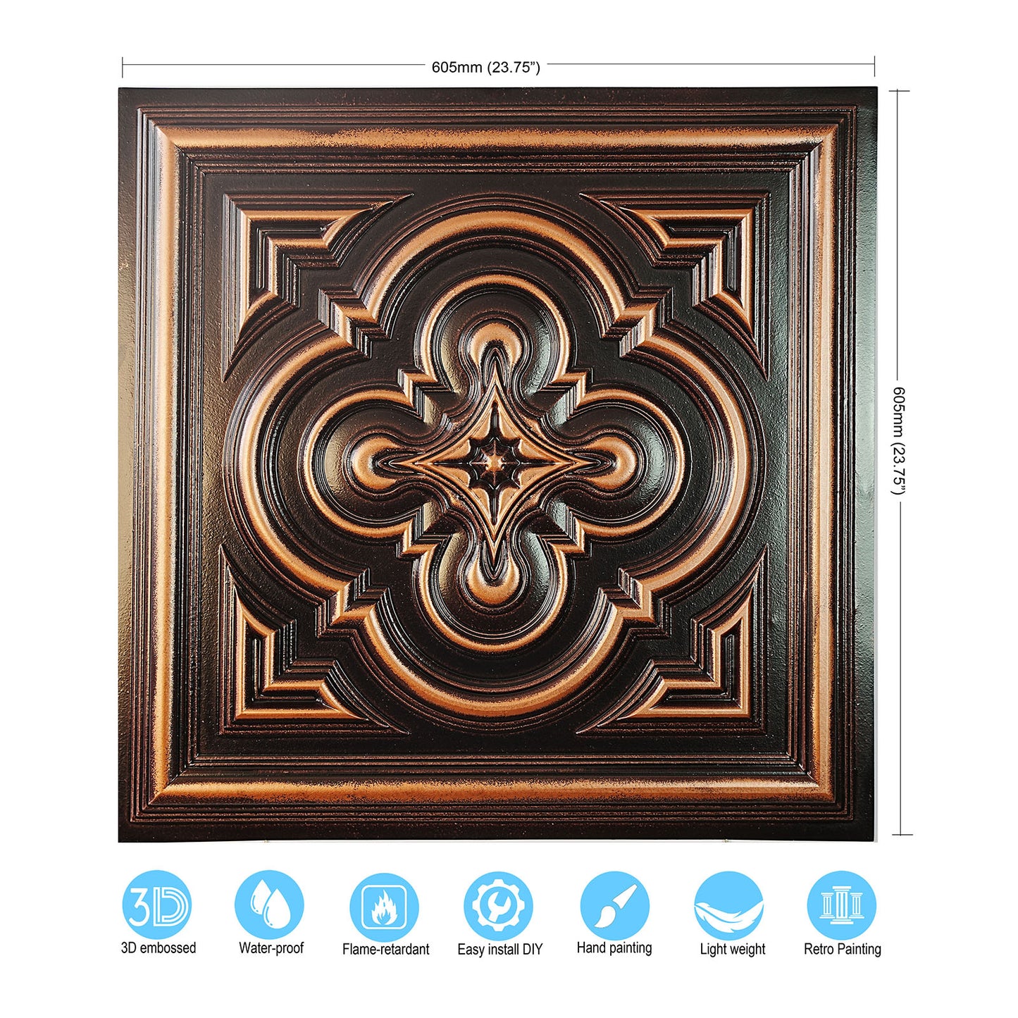 10tiles/lot Textured PVC Panels for Modern Apartments, Villas and Office Interiors PL36