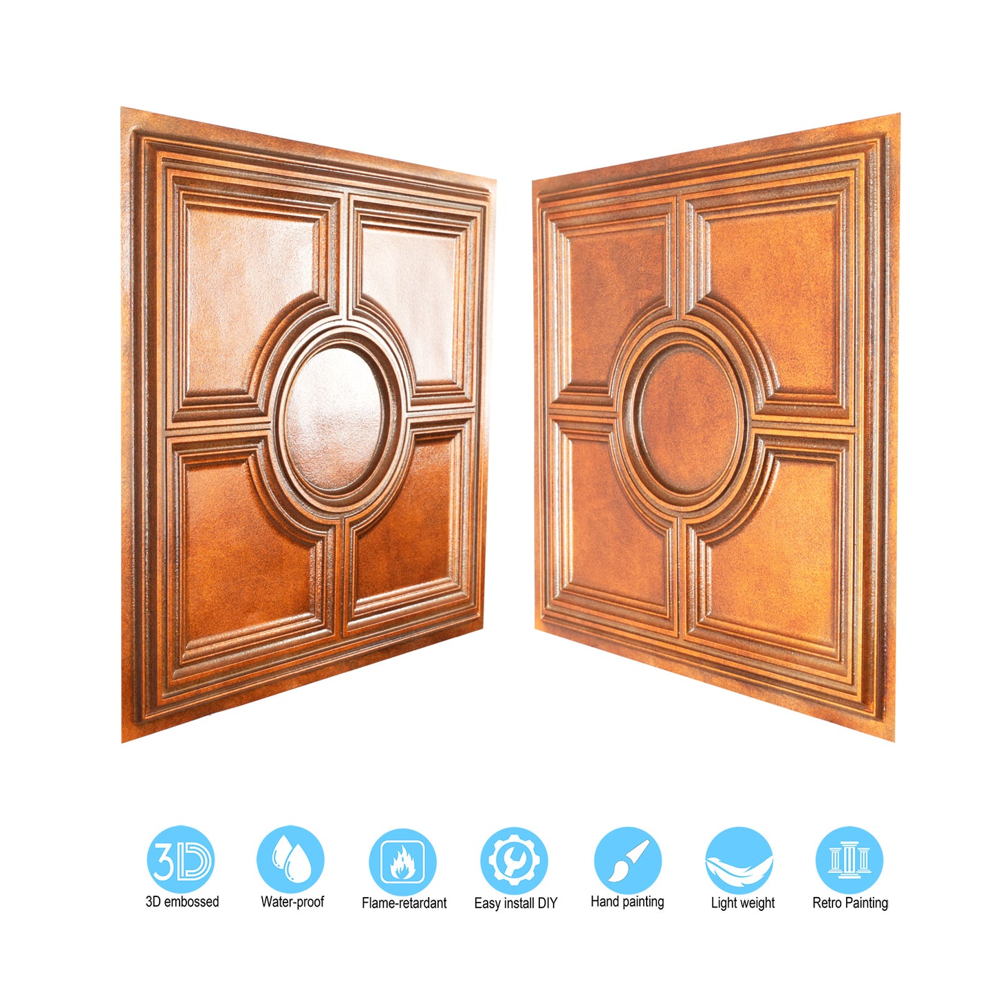 10tiles/lot Aged Decorative Ceiling Panels for Rustic Inns, Guesthouses and Boutique Hotels PL37