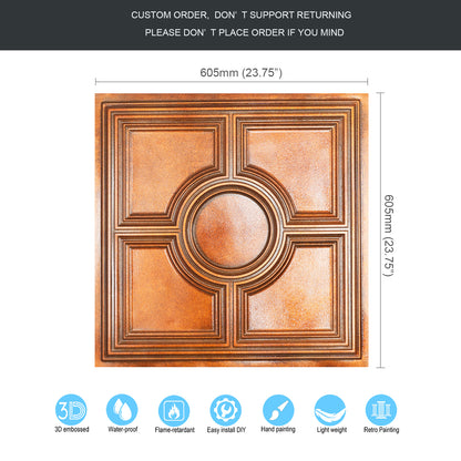 10tiles/lot Aged Decorative Ceiling Panels for Rustic Inns, Guesthouses and Boutique Hotels PL37