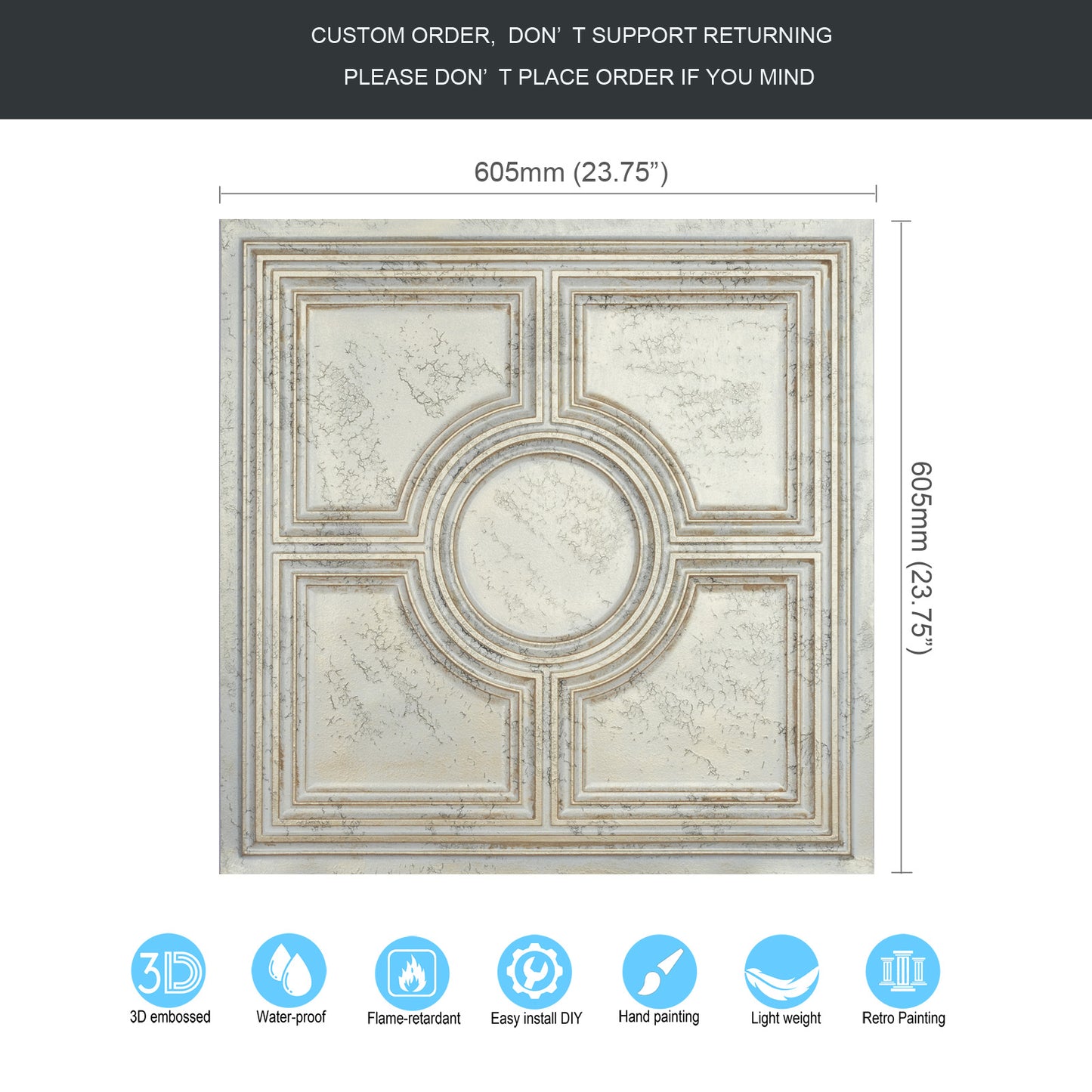 10tiles/lot Vintage Decorative Panels for Coffee Shops, Bookstores and Cozy Boutique Interiors PL37