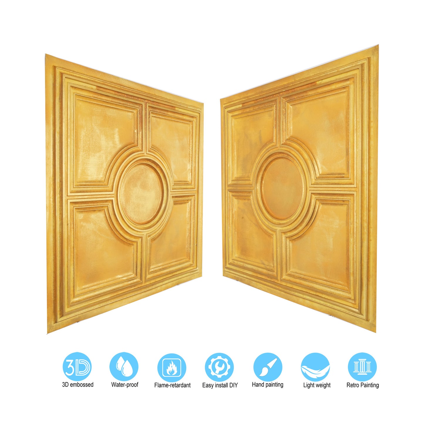 10tiles/lot Aged Decorative Ceiling Panels for Rustic Inns, Guesthouses and Boutique Hotels PL37