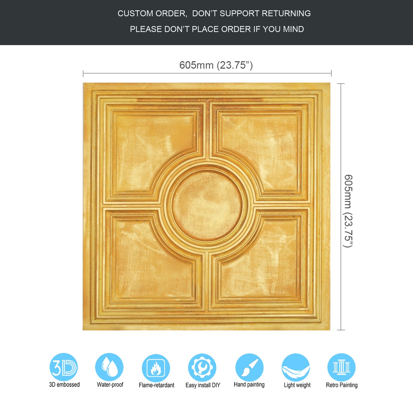 10tiles/lot Aged Decorative Ceiling Panels for Rustic Inns, Guesthouses and Boutique Hotels PL37