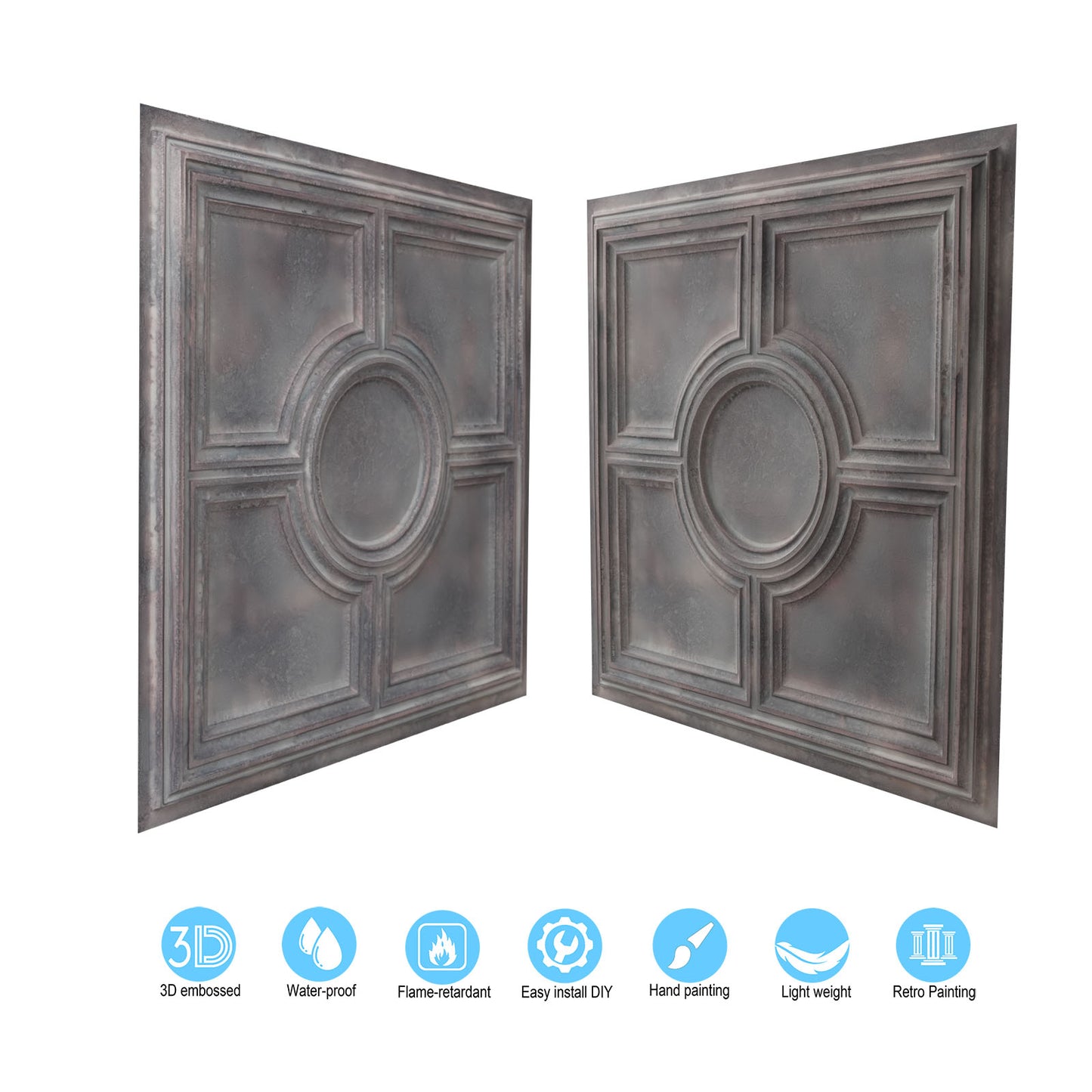 10tiles/lot Decorative Ceiling Tiles for Luxury Hotels, Villas, Salons and High-End Interiors PL37