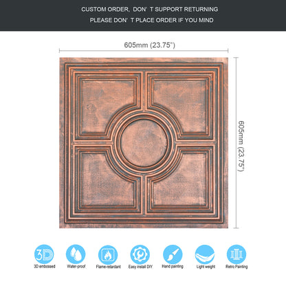 10tiles/lot Aged Decorative Ceiling Panels for Rustic Inns, Guesthouses and Boutique Hotels PL37