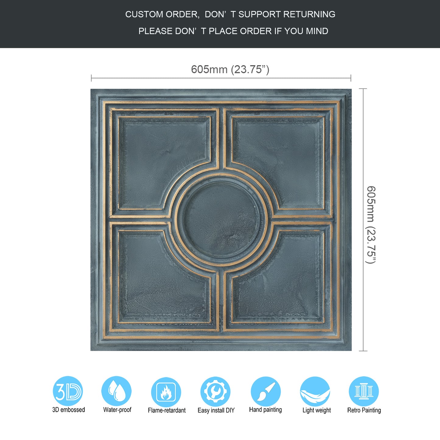 10tiles/lot 3D Embossed Ceiling Tiles for Beautiful Dining Rooms, Bars and Café Interiors PL37