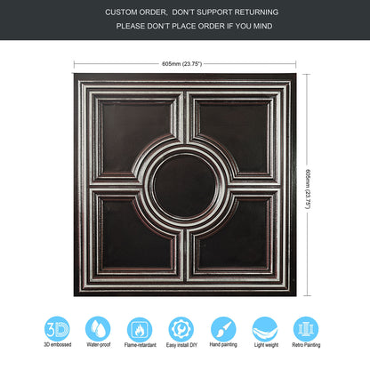 10tiles/lot Metallic Ceiling Tiles for Stylish Bars, Clubs, Restaurants and Social Spaces PL37