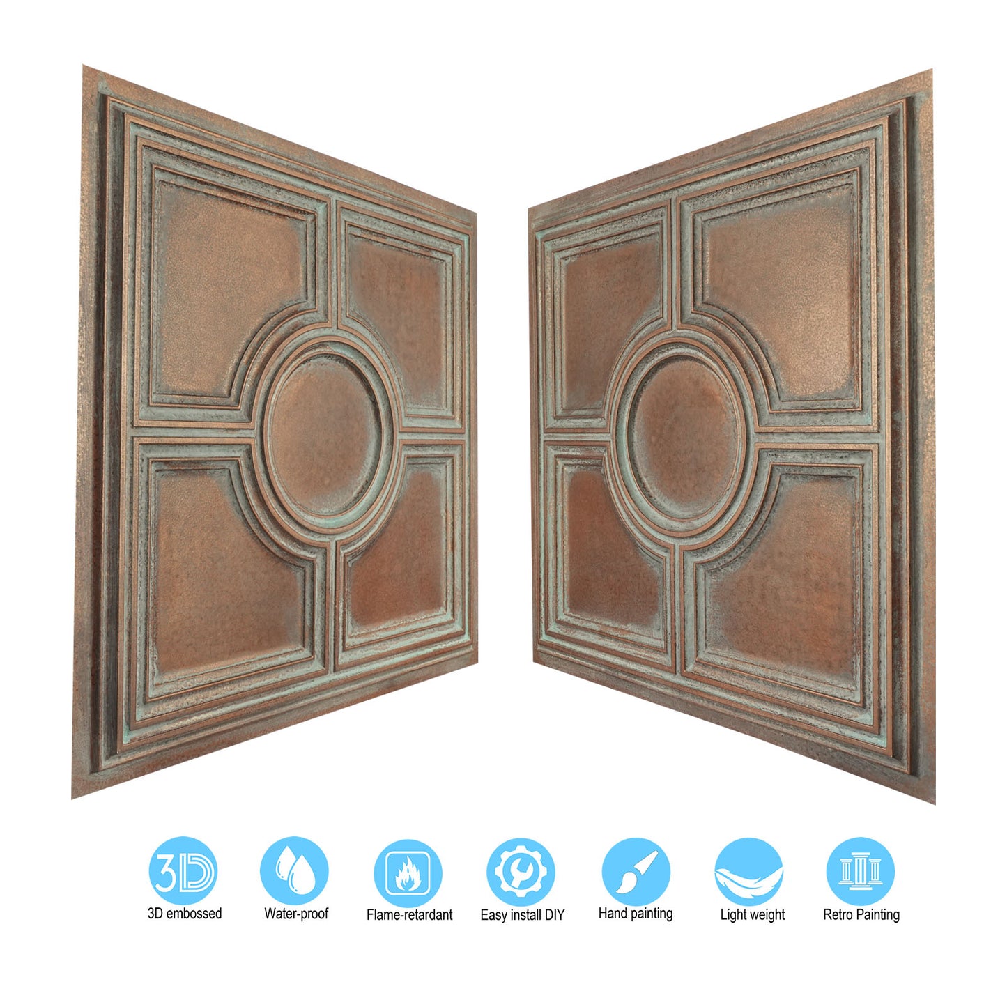 10tiles/lot Metallic Ceiling Tiles for Stylish Bars, Clubs, Restaurants and Social Spaces PL37