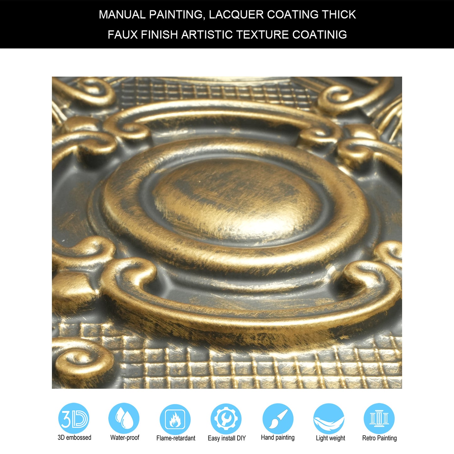 10tiles/lot Embossing Ceiling Tiles for Boutique Restaurants, Premium Lounges and Luxury Hotels PL38