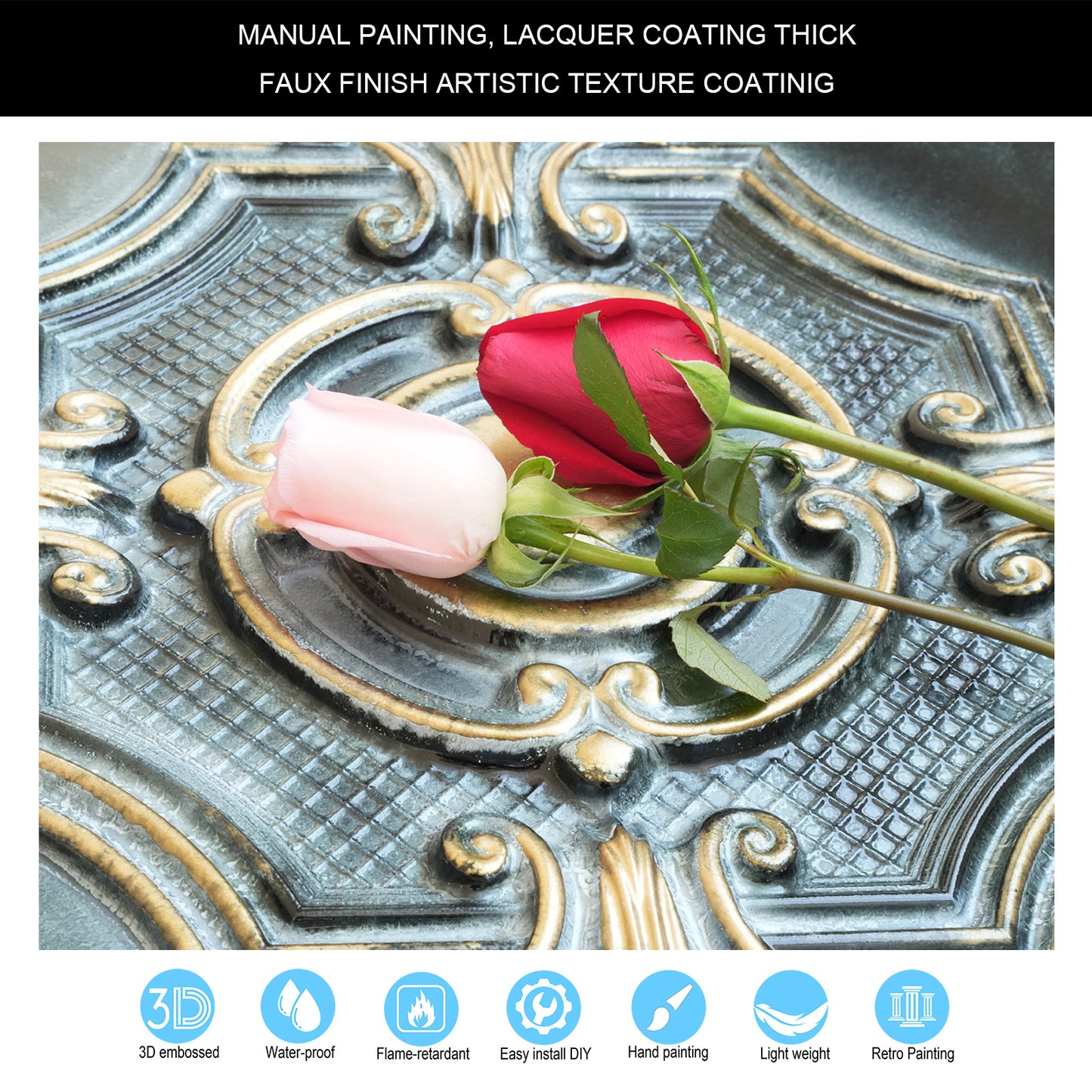 10tiles/lot Embossing Ceiling Tiles for Boutique Restaurants, Premium Lounges and Luxury Hotels PL38