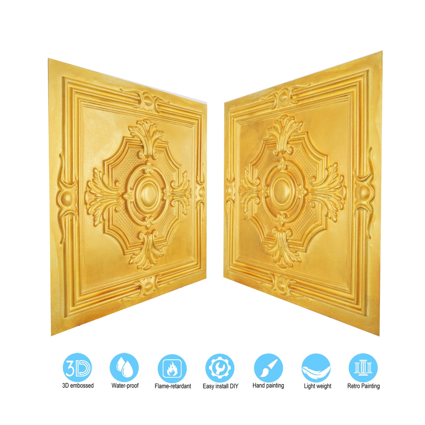 10tiles/lot Tin Ceiling Tiles for Book Cafés, Literary Stores and Creative Cultural Spaces PL38