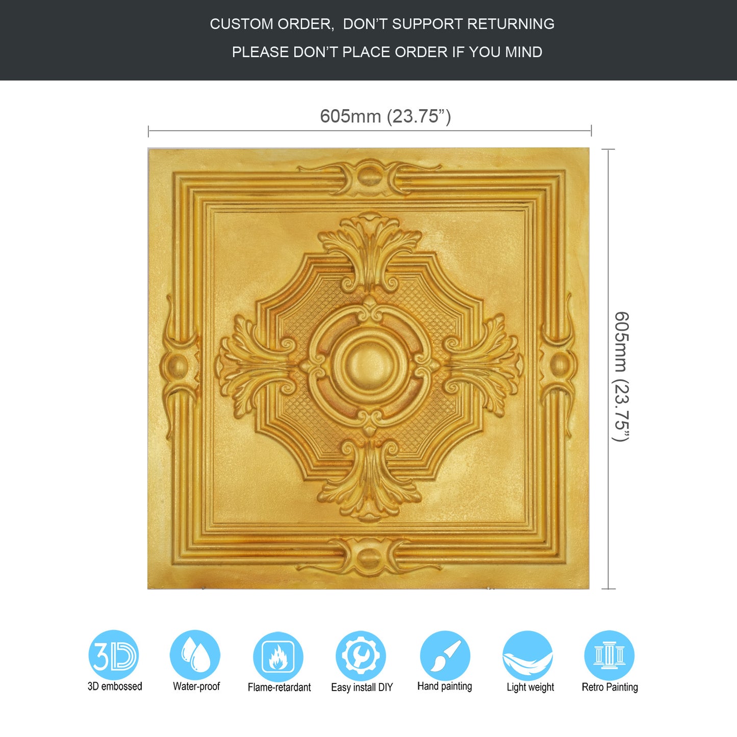 10tiles/lot Tin Ceiling Tiles for Book Cafés, Literary Stores and Creative Cultural Spaces PL38