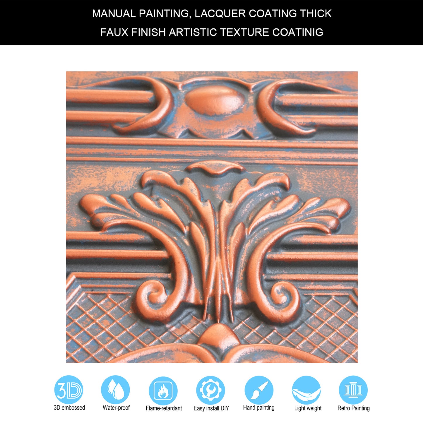 10tiles/lot Tin Ceiling Tiles for Book Cafés, Literary Stores and Creative Cultural Spaces PL38