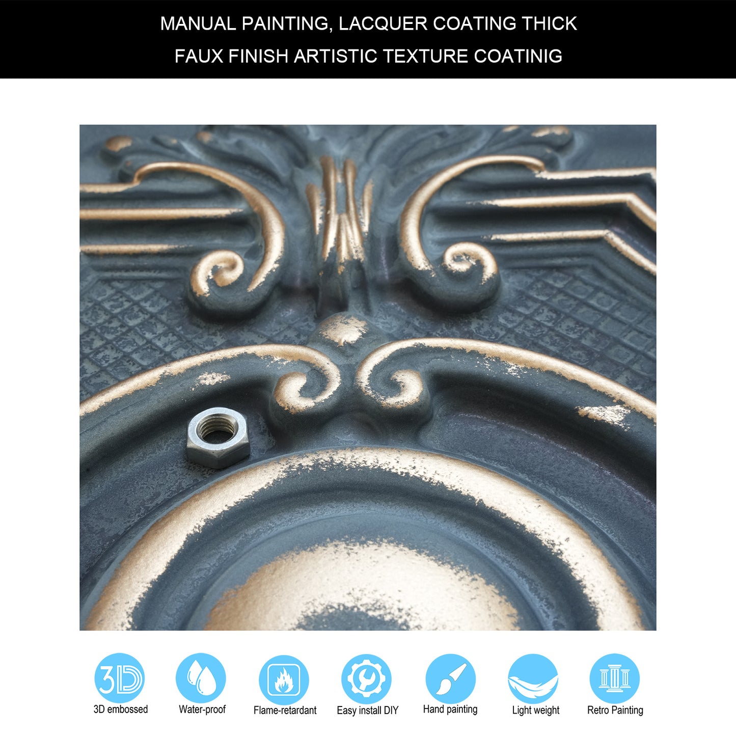 10tiles/lot Embossing Ceiling Tiles for Boutique Restaurants, Premium Lounges and Luxury Hotels PL38