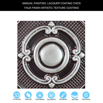 10tiles/lot Faux Tin Ceiling Panels for High-End Restaurants, Coffee Bars and Luxury Apartments PL38