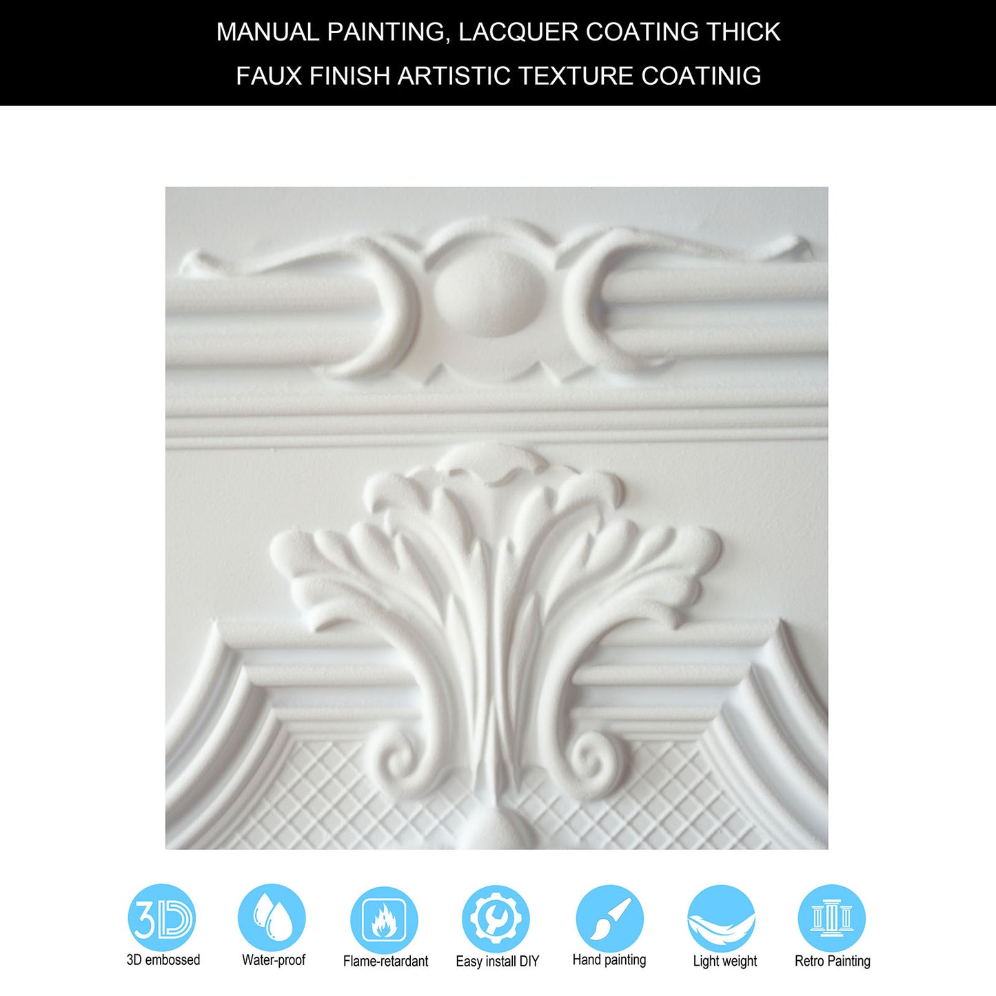 10tiles/lot Decorative PVC Panels for Kitchens, Offices, Living Rooms and Light-Luxury Spaces PL38