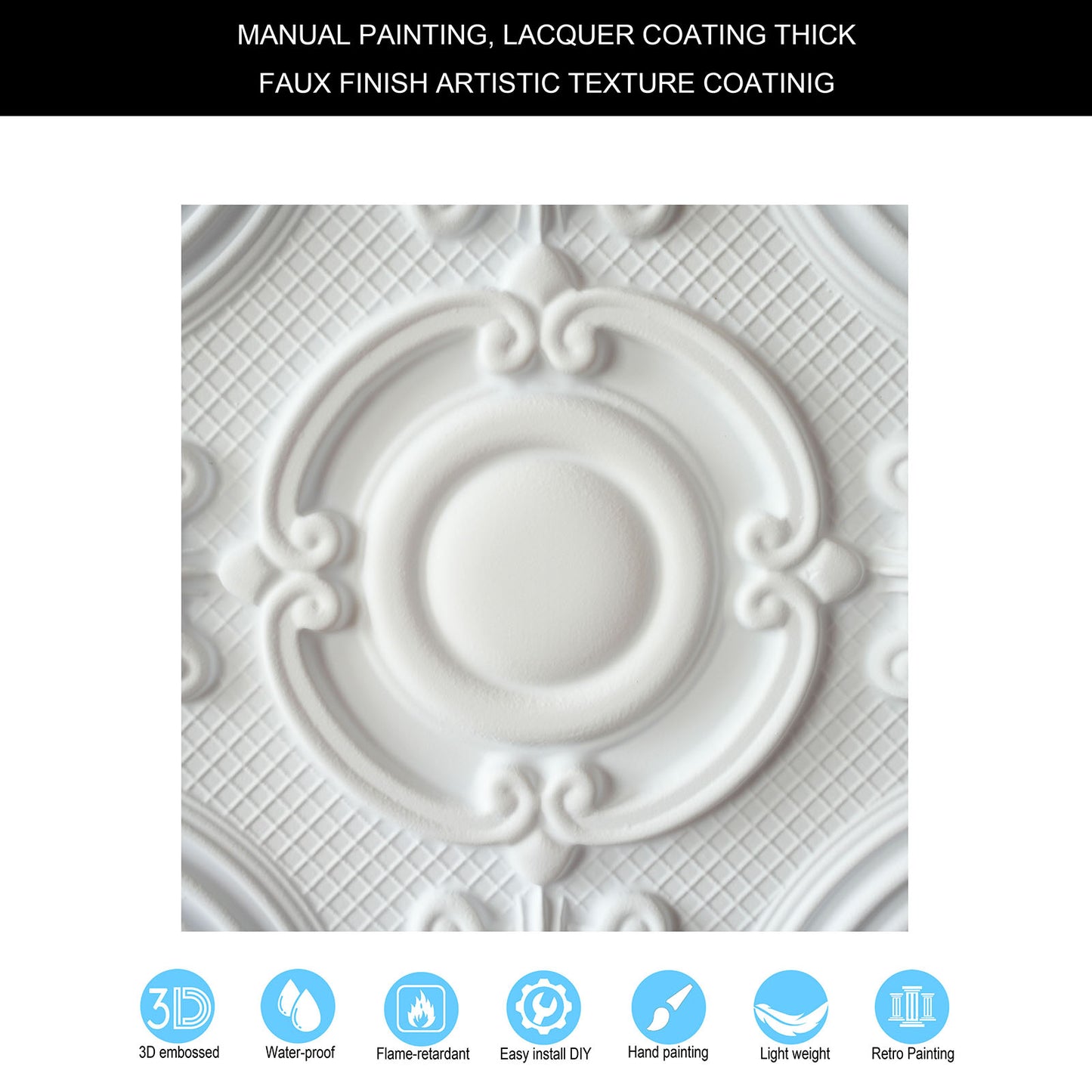 10tiles/lot Decorative PVC Panels for Kitchens, Offices, Living Rooms and Light-Luxury Spaces PL38