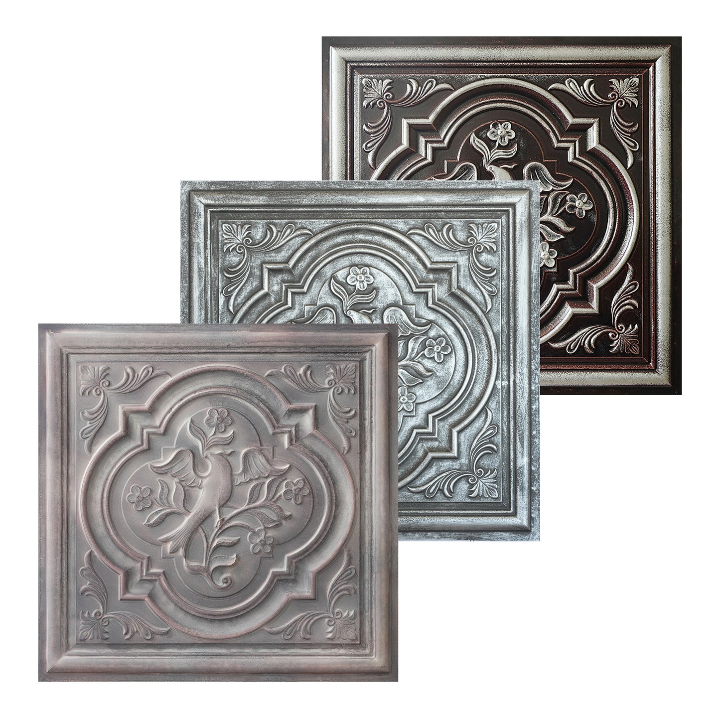 10tiles/lot DIY Faux Metal Ceiling Tile Panels for Café Bars, Studios and Artistic Interiors PL39