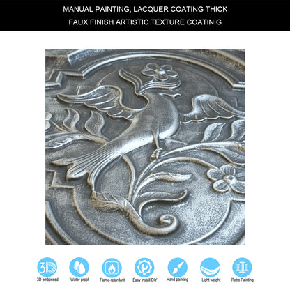 10tiles/lot DIY Faux Metal Ceiling Tile Panels for Café Bars, Studios and Artistic Interiors PL39